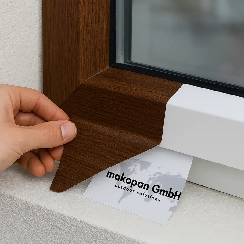 Golden Oak Folie außen: Fensterrahmen in Holzoptik